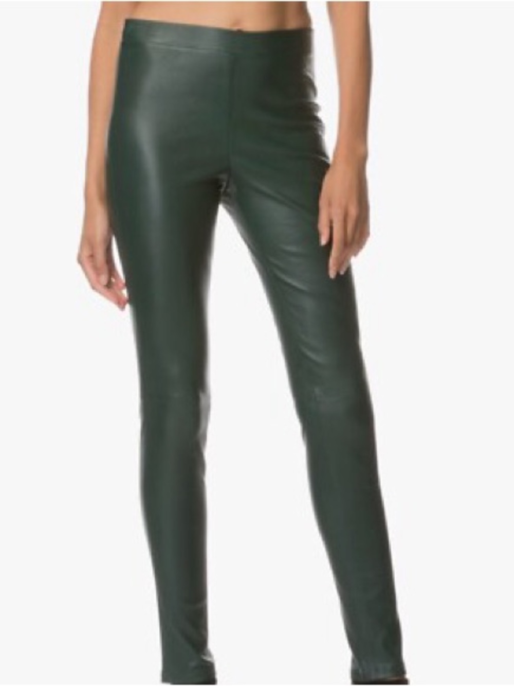 Theory ADBELLE Bristol Green real Leather Leggings Sz 2